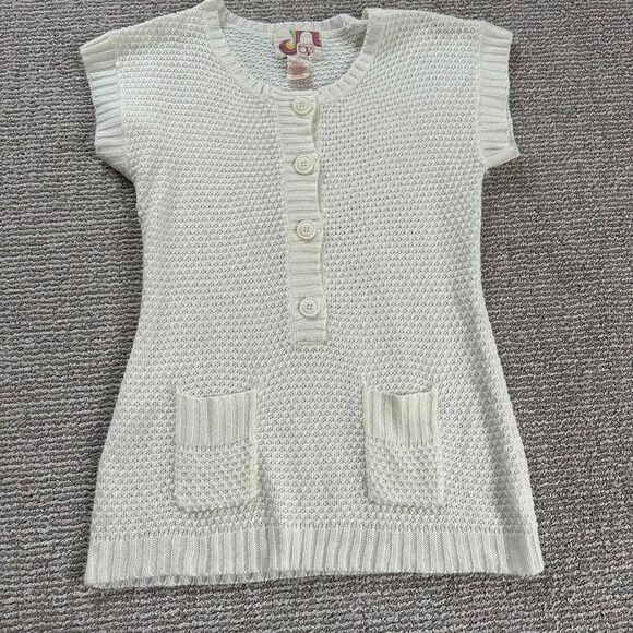 Y2k OP Elena Gilbert knit babydoll button front cutie baby white sweater top - Picture 1 of 6